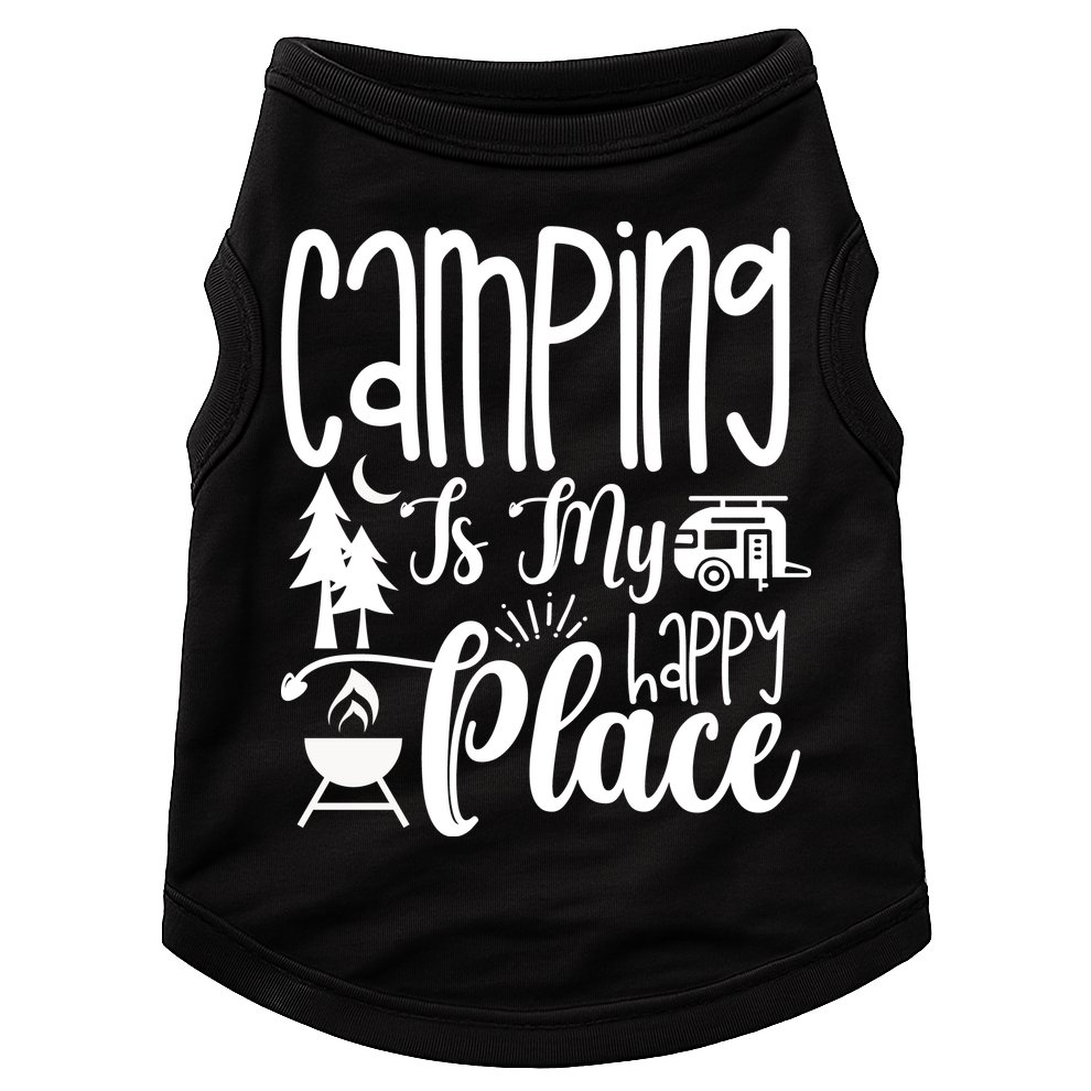 Camping Is My Happy Place Funny Camping Doggie Tank