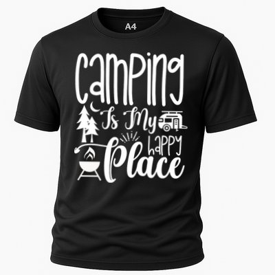 Camping Is My Happy Place Funny Camping Performance Shirt