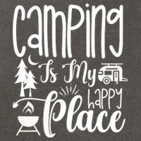 Camping Is My Happy Place Funny Camping Cotton Canvas Backpack