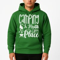 Camping Is My Happy Place Funny Camping Hoodie