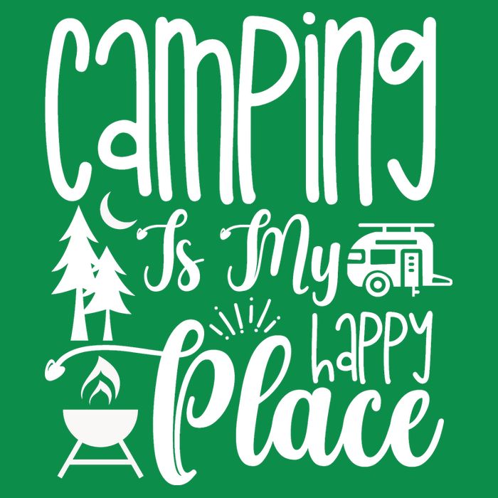 Camping Is My Happy Place Funny Camping Hoodie