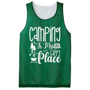 Camping Is My Happy Place Funny Camping Mesh Reversible Basketball Jersey Tank