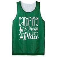 Camping Is My Happy Place Funny Camping Mesh Reversible Basketball Jersey Tank