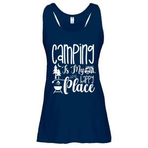 Camping Is My Happy Place Funny Camping Ladies Essential Flowy Tank