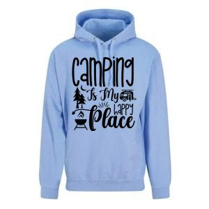 Camping Is My Happy Place Funny Camping Unisex Surf Hoodie