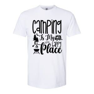 Camping Is My Happy Place Funny Camping Softstyle CVC T-Shirt