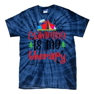 Camping Is My Therapy Funny Camping Tie-Dye T-Shirt