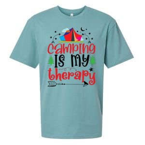 Camping Is My Therapy Funny Camping Sueded Cloud Jersey T-Shirt