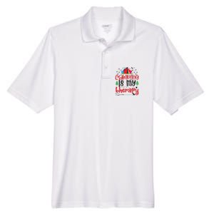 Camping Is My Therapy Funny Camping Men's Origin Performance Pique Polo