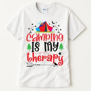 Camping Is My Therapy Funny Camping Tall T-Shirt