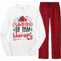 Camping Is My Therapy Funny Camping Long Sleeve Pajama Set