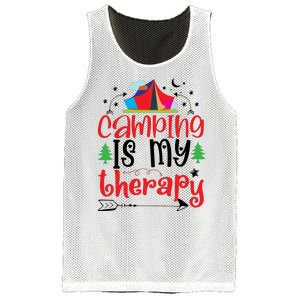 Camping Is My Therapy Funny Camping Mesh Reversible Basketball Jersey Tank