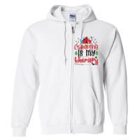 Camping Is My Therapy Funny Camping Full Zip Hoodie