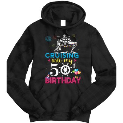 Cruising Into My 50th Birthday Cruise Party Cruise Crew Tie Dye Hoodie