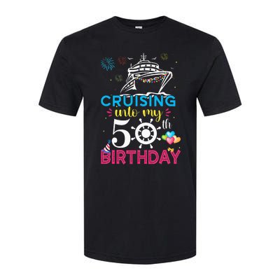 Cruising Into My 50th Birthday Cruise Party Cruise Crew Softstyle CVC T-Shirt