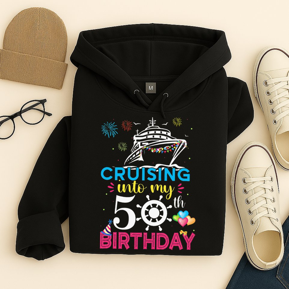 Cruising Into My 50th Birthday Cruise Party Hoodie