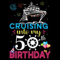 Cruising Into My 50th Birthday Cruise Party Hoodie