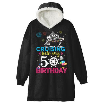 Cruising Into My 50th Birthday Cruise Party Hooded Wearable Blanket