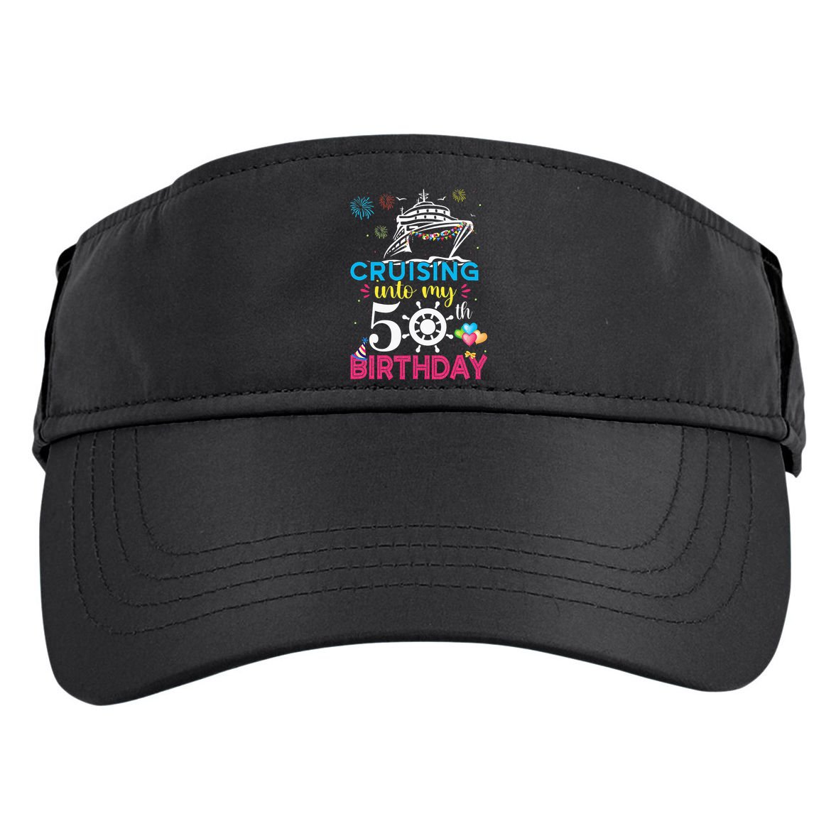 Cruising Into My 50th Birthday Cruise Party Adult Drive Performance Visor