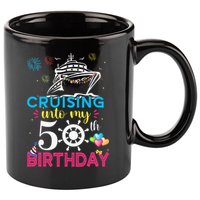 Cruising Into My 50th Birthday Cruise Party 11oz C Handle Ceramic Mug