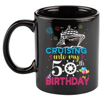 Cruising Into My 50th Birthday Cruise Party 11oz C Handle Ceramic Mug