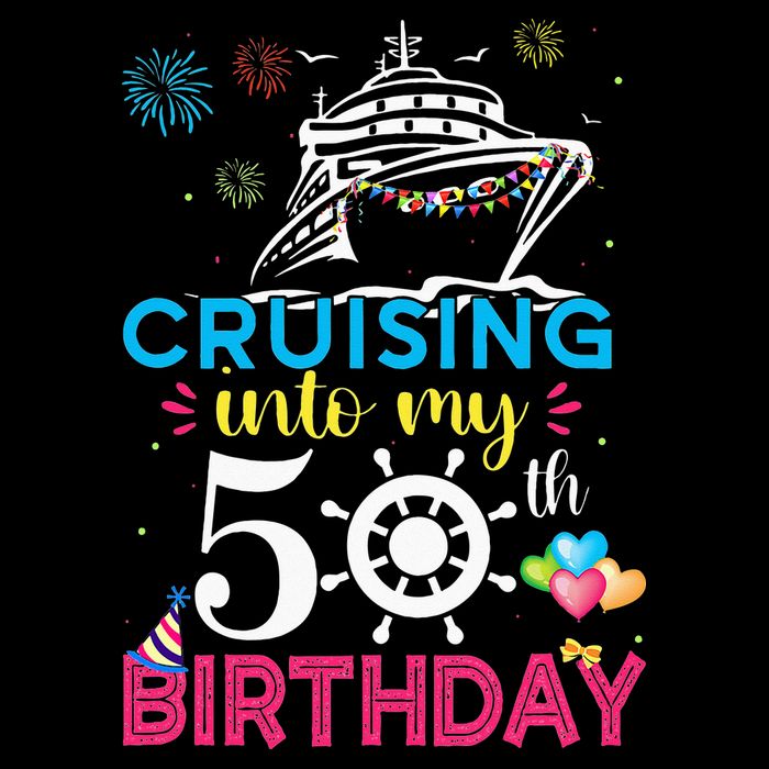 Cruising Into My 50th Birthday Cruise Party Drawstring Bag