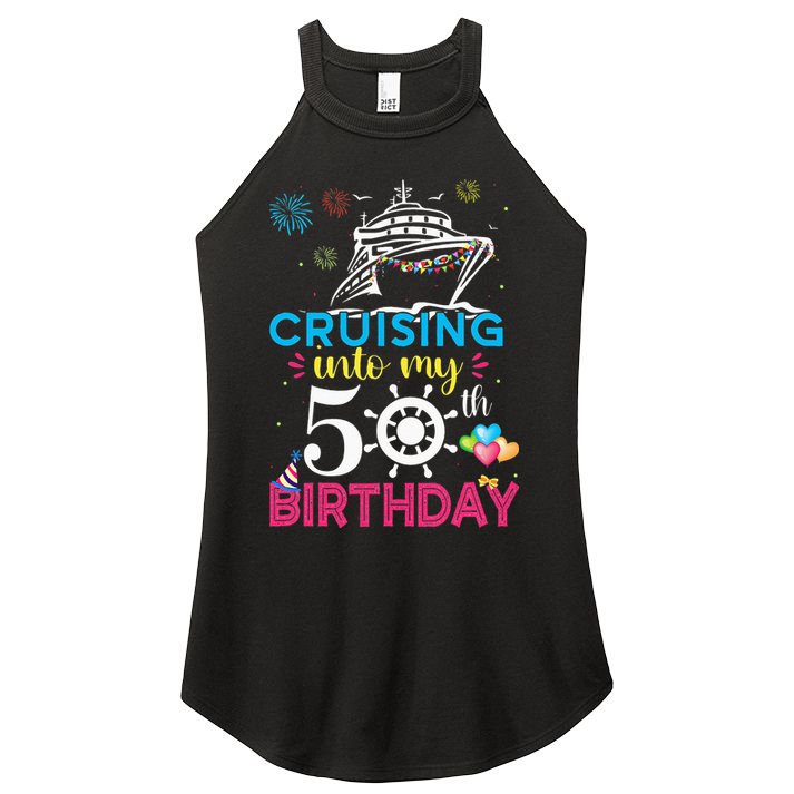 Cruising Into My 50th Birthday Cruise Party Women's Perfect Tri Rocker Tank