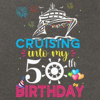 Cruising Into My 50th Birthday Cruise Party Cotton Canvas Backpack