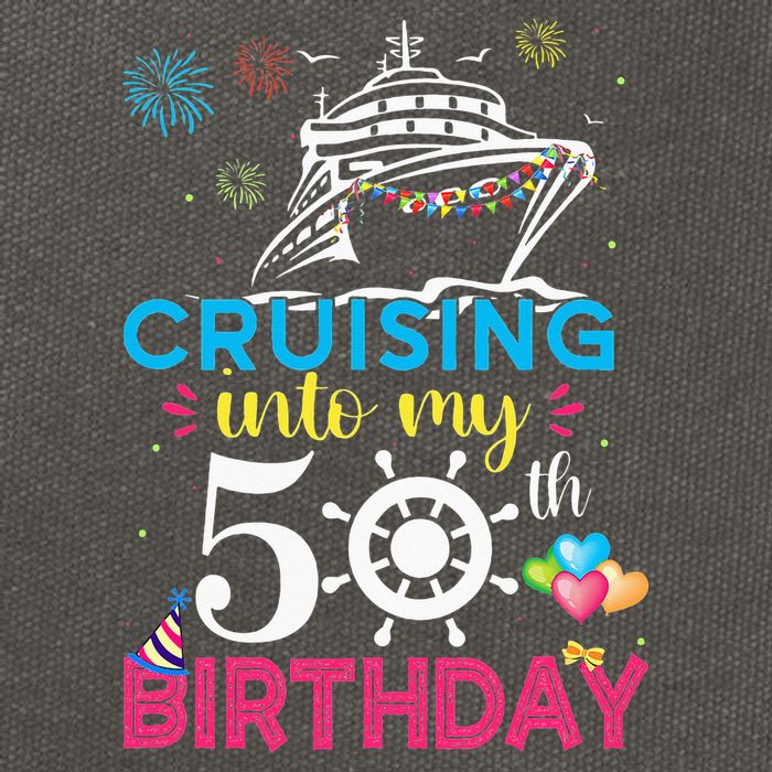 Cruising Into My 50th Birthday Cruise Party Cotton Canvas Backpack