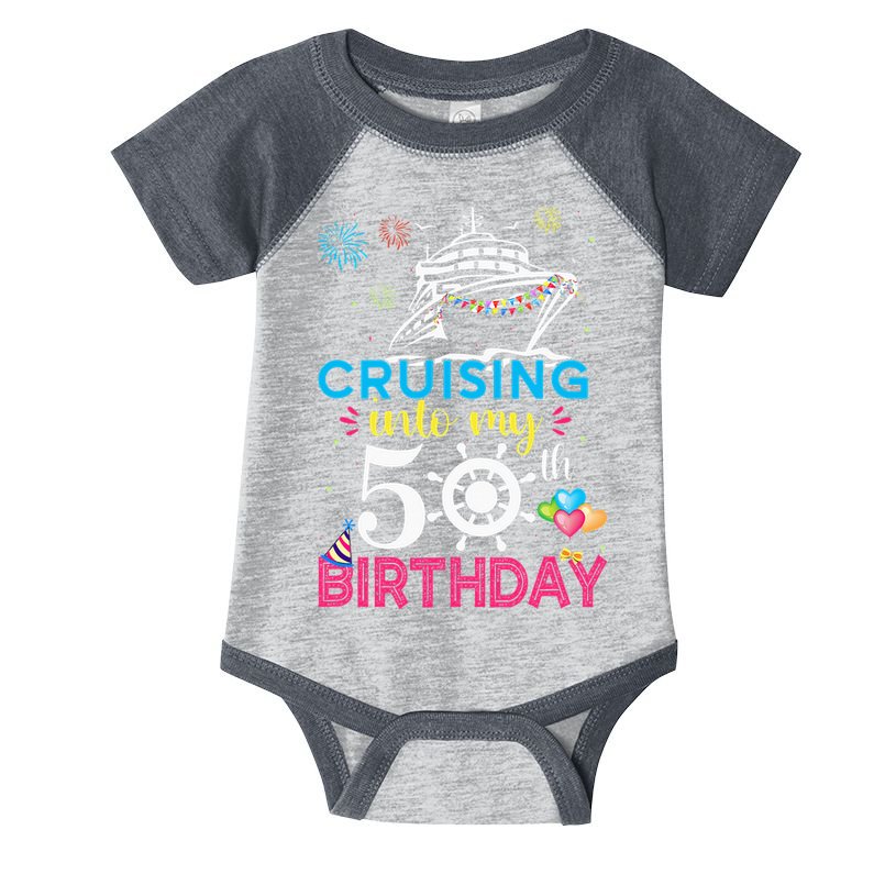 Cruising Into My 50th Birthday Cruise Party Infant Baby Jersey Bodysuit