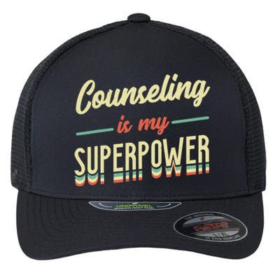 Counseling Is My Superpower School Counselor Flexfit Unipanel Trucker Cap