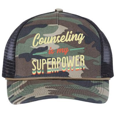 Counseling Is My Superpower School Counselor Retro Rope Trucker Hat Cap