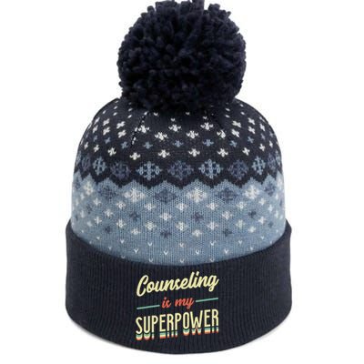 Counseling Is My Superpower School Counselor The Baniff Cuffed Pom Beanie