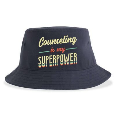 Counseling Is My Superpower School Counselor Sustainable Bucket Hat