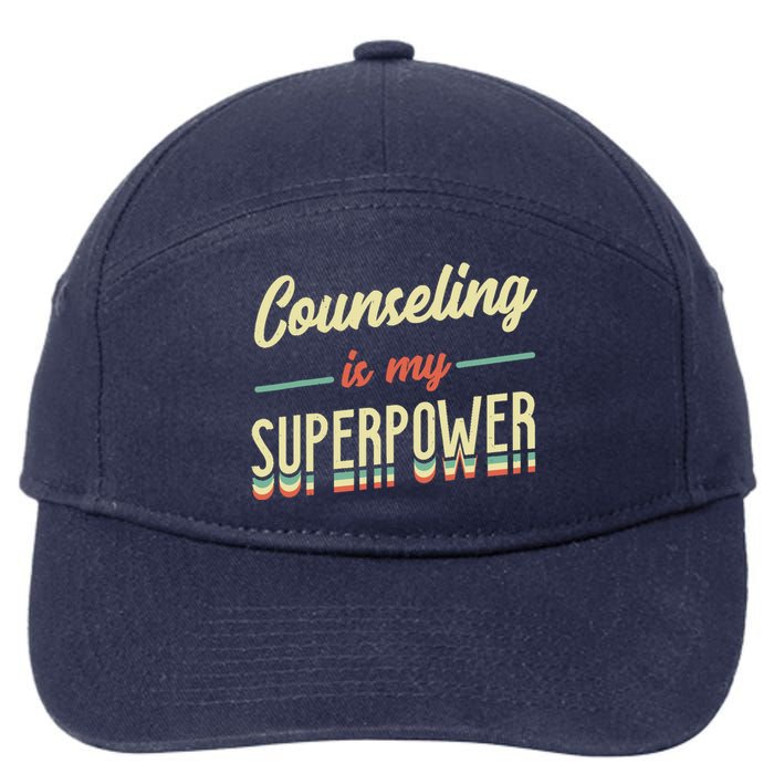 Counseling Is My Superpower School Counselor 7-Panel Snapback Hat