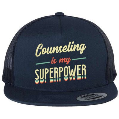 Counseling Is My Superpower School Counselor Flat Bill Trucker Hat