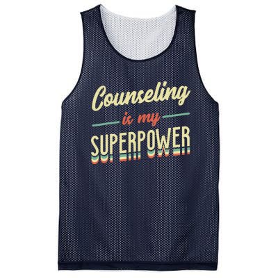 Counseling Is My Superpower School Counselor Mesh Reversible Basketball Jersey Tank