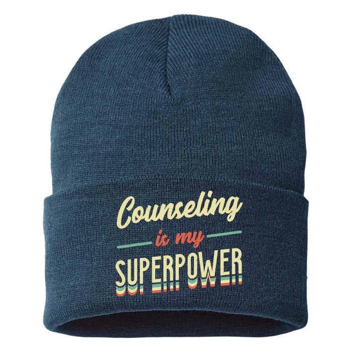 Counseling Is My Superpower School Counselor Sustainable Knit Beanie