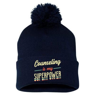 Counseling Is My Superpower School Counselor Pom Pom 12in Knit Beanie