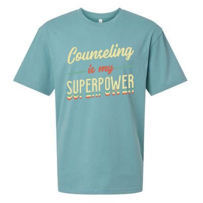 Counseling Is My Superpower School Counselor Sueded Cloud Jersey T-Shirt