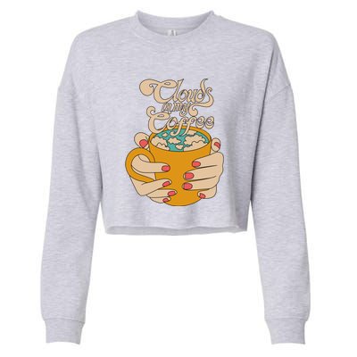 Clouds In My Coffee Cropped Pullover Crew