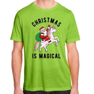 Christmas Is Magical Unicorn Santa Claus Adult ChromaSoft Performance T-Shirt