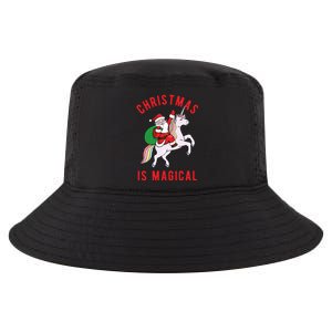 Christmas Is Magical Unicorn Santa Claus Cool Comfort Performance Bucket Hat