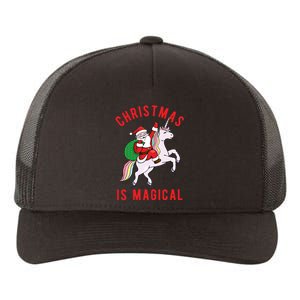 Christmas Is Magical Unicorn Santa Claus Yupoong Adult 5-Panel Trucker Hat