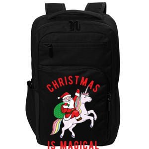 Christmas Is Magical Unicorn Santa Claus Impact Tech Backpack