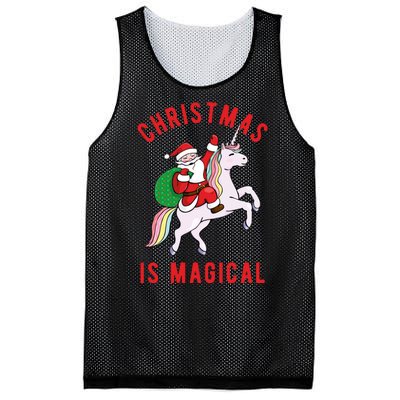 Christmas Is Magical Unicorn Santa Claus Mesh Reversible Basketball Jersey Tank