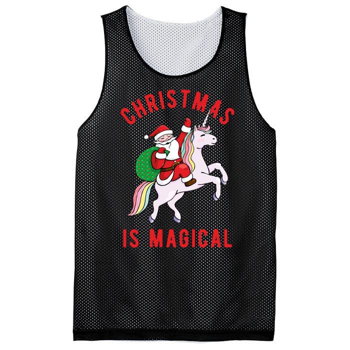 Christmas Is Magical Unicorn Santa Claus Mesh Reversible Basketball Jersey Tank