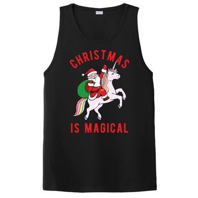 Christmas Is Magical Unicorn Santa Claus PosiCharge Competitor Tank