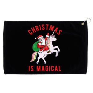 Christmas Is Magical Unicorn Santa Claus Grommeted Golf Towel