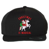 Christmas Is Magical Unicorn Santa Claus Wool Snapback Cap